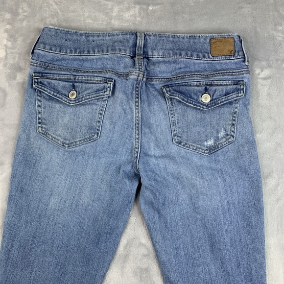 Vintage American Eagle Artist Jeans Womens 8 Low Rise Bootcut Distressed - Picture 15 of 16